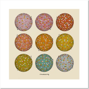 Rainbow Disco Balls Posters and Art